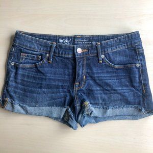 Denim Shorts Mid Rise Midi Dark Wash 4/27 Mossimo